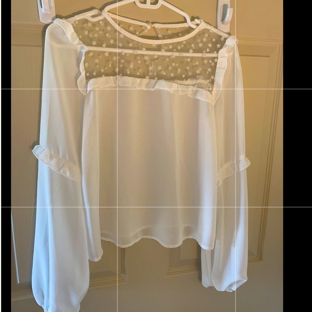 White Mesh/Sheer Blouse